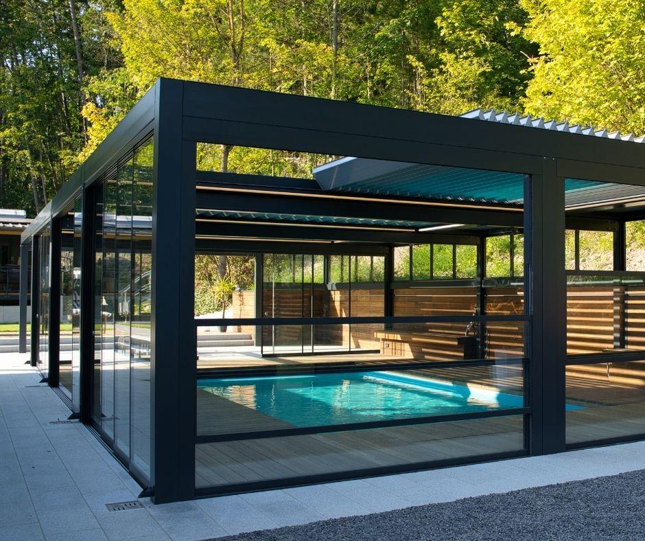 Pool cover facade