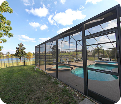Glass pool enclosure
