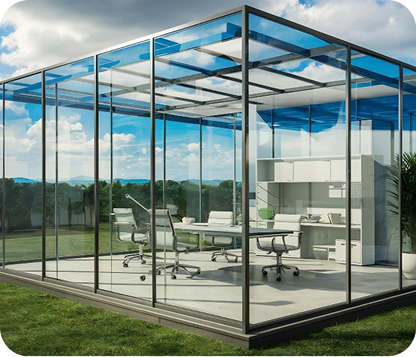 Glass sunroom office
